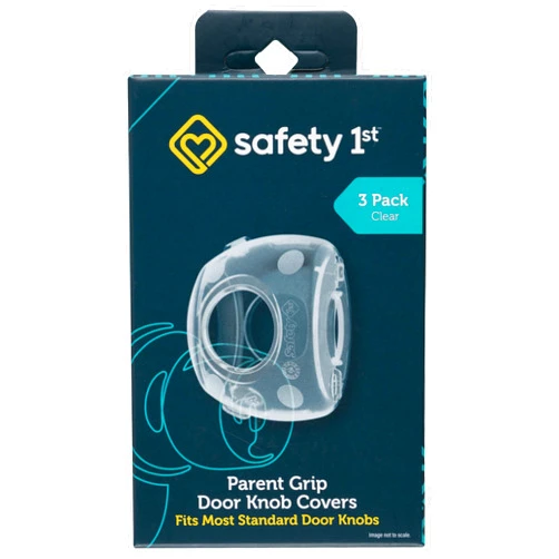 Safety 1st Parent Grip Door Knob Covers 3 Pack, Crystal Clear