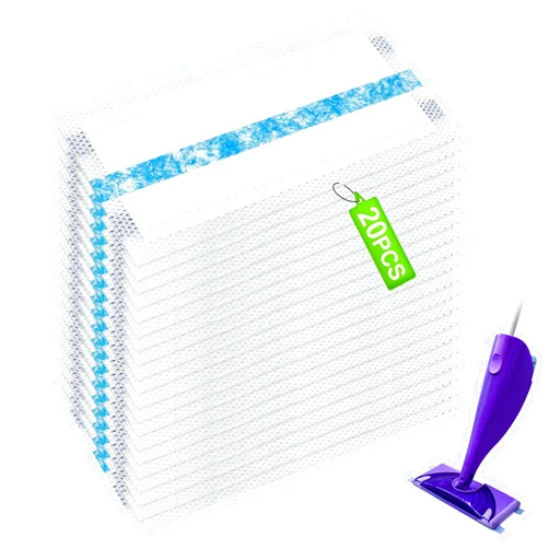 Aiyiried Mop Pads Refills Compatible with Swiffer WetJet Hardwood and Floor Spray Mop,20 Count Disposable Heavy Duty Mop Refill Pads with Scrub Strip,Thick and Absorbent Multi Surface Wet&Dry Mop Pad Refills