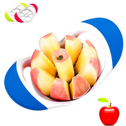 WANGHUI Apple Slicer, Apple Cutter 8 Slices for 4.2 inch Large Apple Corer, DSafer Fruit Slicer Kitchen Tool with Stainless Steel Sharp Blades, Dishwasher Safe and 100% Rust Resistant(Blue)