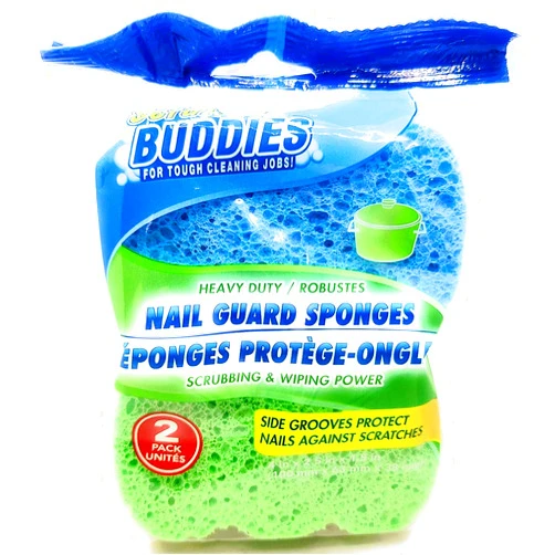 Scrub Buddies Nail Guard Cleaning Sponges, Heavy Duty, 2-Pack