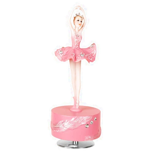 molchagar Ballerina Rotating Music Box Figurine,White and Pink Ballet Dancer Musical Box,Birthdaty for Girls Women Mom Daughter Granddaughter (Pink)
