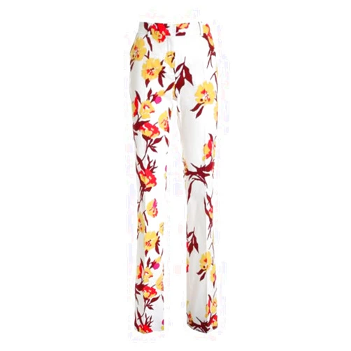 MAX MARA STUDIO Womens Ivory Stretch Pocketed Floral Flare Pants 2