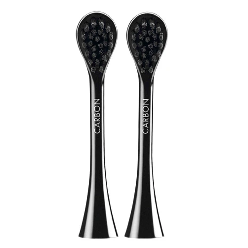 Curaprox Hydrosonic Black is White Activated Charcoal Electric Toothbrush Replacement Heads (2 Pack)