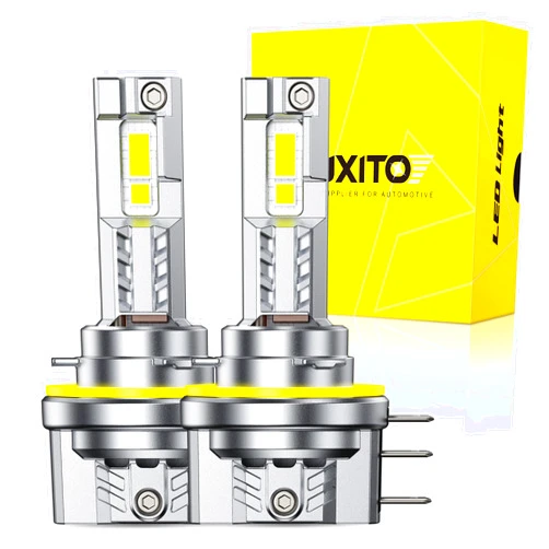 AUXITO H15 Light Bulbs, 40000LM 6500K Cool White Daytime Running Light Bulb with Fan 1:1 Mini Size, CANbus Ready No Flicker, Pack of 2