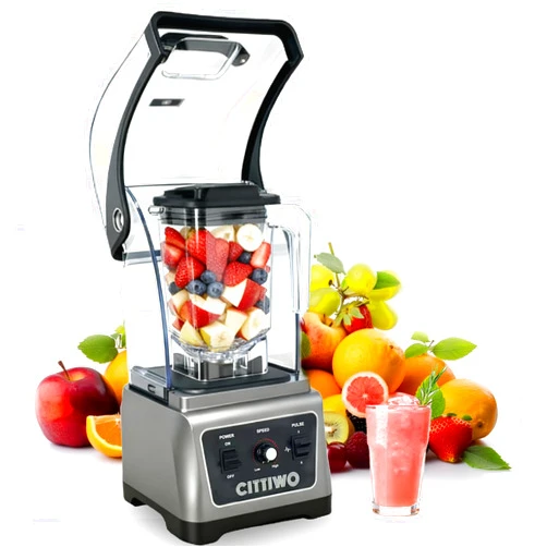Cittiwoㅤ Cittiwo Commercial Blender Heavy Duty Restaurant with 64oz Jar, 2200W Professional-Grade Blender for Smoothies, Ice Crush, Frozen Drinks, Quiet Shield, Self-Cleaning