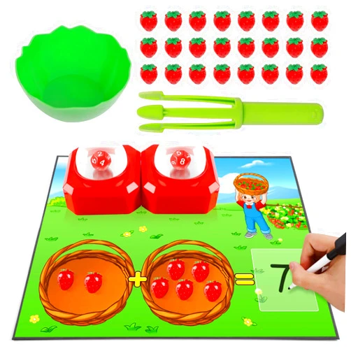 Kasfalci Math Board Games for Kids with Dice Poppers,Math Manipulatives,Dice Games,Addition Subtraction Games,Math Counters,Counting Toys,Fine Motor Toys,Kindergarten Classroom Homeschool Supplies