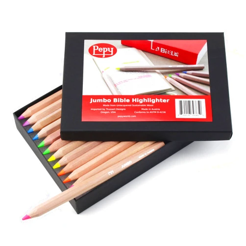Pepy Dry Bible Highlighters Set with No Bleed Through, Great for Bible Study and Journaling; School Supplies and Bible Accessories; 12 Pack Assorted Colors