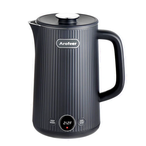 Arofeer Electric Kettle Temperature Control, 1200W Hot Water Kettle Electric with 304 Stainless Steel, Keep Warm,Auto Shut Off,1.7L Electric Tea Kettle for Coffee,Tea-Black