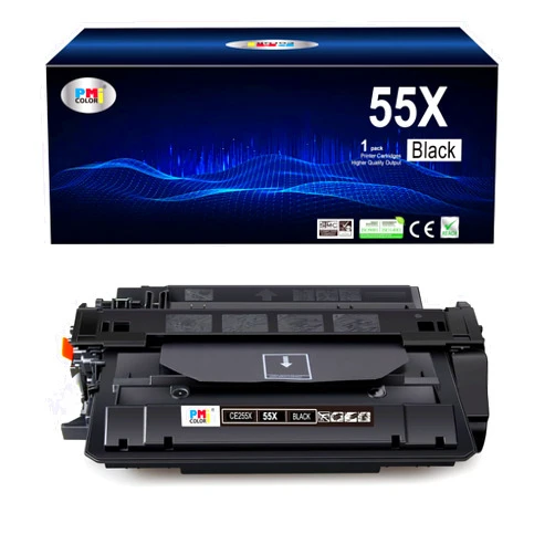 PM Colori 55X Black High Yield Toner Cartridge Replacement for Laser Enterprise P3015dn P3015x Laser Pro 500 MFP M521dn M521dw (‎1 Pack)