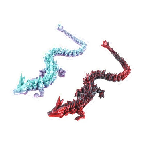 Jefuzh 2 Pcs 15.7in Large Size 3D Printed Dragon,3D Crystal Dragon Fidget Toy for Autism ADHD,Dragon 3D Executive Desk Toys