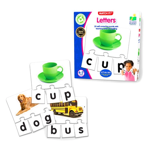 The Learning Journey: Match It! - Letters - 20 Piece Self-Correcting Spelling Puzzles for Three Letter Words with Matching Images - Learning to Read Games for Ages 4 and Up - Award Winning Toys