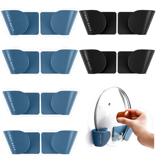 DOERDO DD DOERDO 6 Pairs of Wall Mount Pot Lid Organizer, Cabinet Door Organizer Pot Hangers for Kitchen Wall Mount, Adjustable Lid Holder for Kitchen Wall