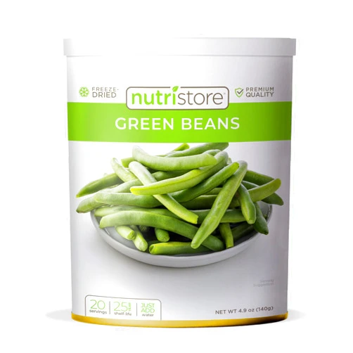 Nutristore Freeze Dried Green Beans | Vegetables for Healthy Snack or Long Term Storage | Emergency Survival Canned Food Supply | Bulk #10 Can Veggies | 25 Year Shelf Life | 20 Servings