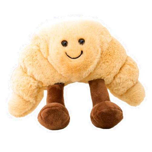 Xshelley Pretzel Plush Toast Bread Croissant Plush Toy,Cute Croissant Bread Stuffed Animals Pillow,Funny Soft Food Plushies Toy for Gifts for Kids Birthday(9 inches) (Croissant)