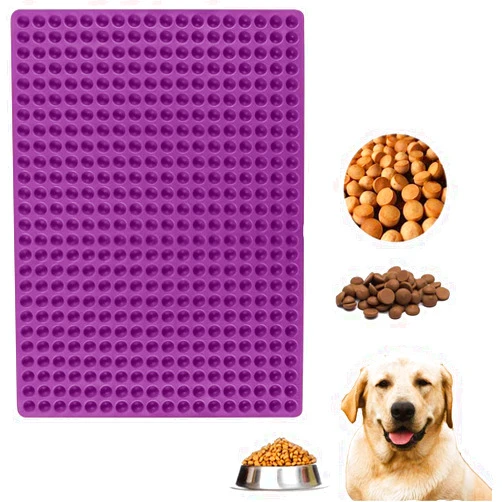 CTYES 468-Cavity Mini Round Silicone Mold Chocolate Drops Mold/Dog Treats Pan/Semi Sphere Gummy Candy Molds for Ganache Jelly Caramels Dog Cat Pet Treats(Purple)