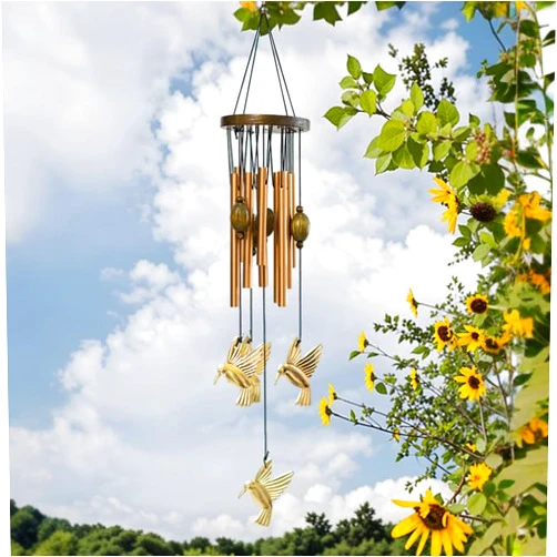Tinuos Hummingbird Wind Chime-Unique Memorial Indoor Garden Decor and Birthday Gift for Women Mom and Grandma
