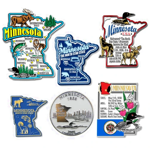 Classic Magnets Minnesota Six-Piece State Magnet Set by Classic Magnets, Includes 6 Unique Designs, Collectible Souvenirs Made in The USA