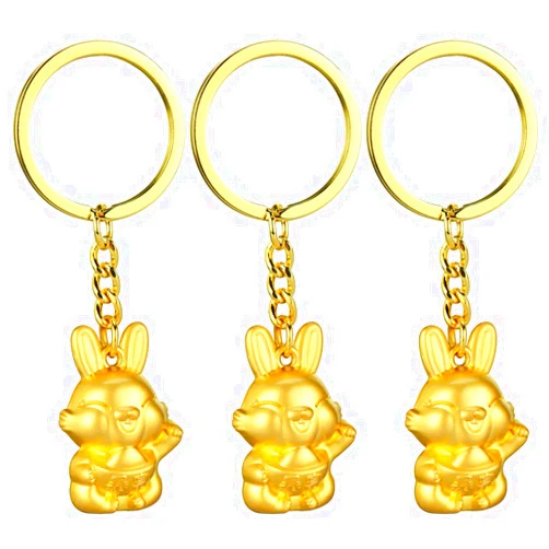 Beavorty 3pcs Bunny Key Chain Chinese Zodiac Key Chain Keychain Fortune Key Rings for Chinese Zodiac Year of The Rabbit Purse Pendant Handbag Bag Decoration 2023 New Year