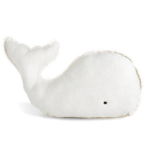 Marble Empire Whale Pillow Linen, Whale Throw Pillows with Free Style Edge,Coastal Ocean Decorative Pillow for Couch Sofa (Natrual Beige)
