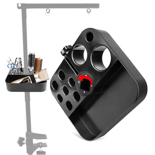 Kalolary Portable Pet Grooming Tool, Rotatable Dog Grooming Tool Holder for Pet Grooming Table & Arm Accessories Pet Hairdressing Scissors Clips Brushes Organizer & Storage for Pet Shop Pet Owner