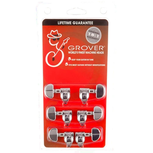 Grover SPERZEL LOCKING 3 ON A SIDE KIGH POLISHED NICKLE PLATED WITH MOUNTING PARTS Machine Heads (102-18C)