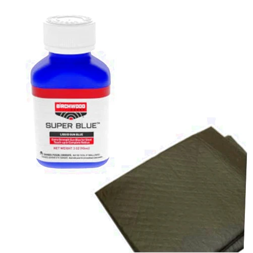 Birchwood Casey Westlake Market, Birchwood Casey Super Blue Liquid Gun Blue Plus 2 Disposable Absorbent Pads for Gun Restoration Projects