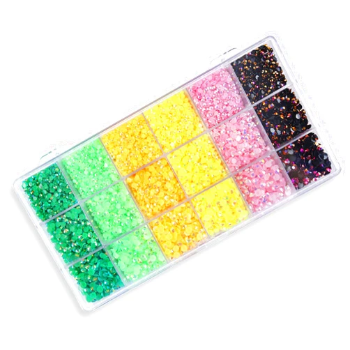 Nibiru 27000Pcs AB Resin Flatback Rhinestones Kit, Jelly Rhinestones Mixed Color Round Shape for Nail Crafts Tumbler Non-hotfix 3mm, 4mm, 5mm