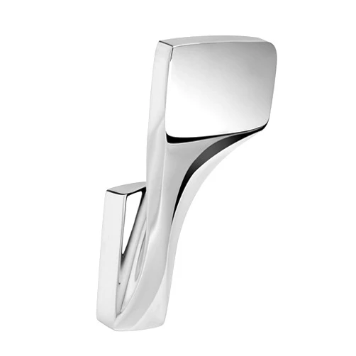 Frafuo Robe Hooks for Bathrooms-Artistic Curved Line for Solid Brass Towel Hooks-7.93 OZ Weight for Chrome Towel Hook Ensure Quality (Chrome)