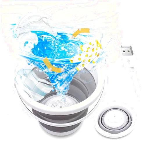 Bubbacare Portable Washing Machine, Mini Washing Machine with Foldable Laundry Bucket,Portable Turbo Washer by for Socks Underwear Bra, Travel Business Trip or College Rooms
