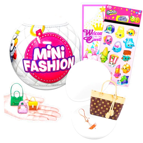 Mini Toys Zuru 5 Surprise Mini Brands Fashion Mystery Set - Surprise Mini Fashion Toys Mystery Bundle with Shopkins Stickers and More (Mini Brands Fashion Series)