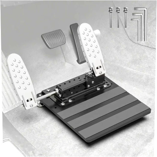 OceanicEcho Left Foot Accelerator Pedal for Disabled Drivers, Portable Adjustable Gas Pedal Conversion with Quick Release & Footrest, All-Metal Split Design, Fits Most Automatic Vehicles