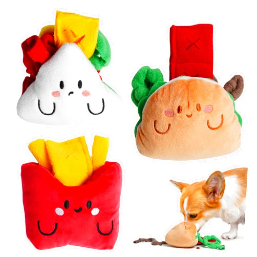 Nocciola Hide and Seek Dog Toys - 3 Pack Interactive Burrow Dog Toys, Snuffle Plush Puppy Toys, Squeaky Dog Toys with Crinkle Paper, Durable Enrichment Dog Toys for Small Medium Dogs