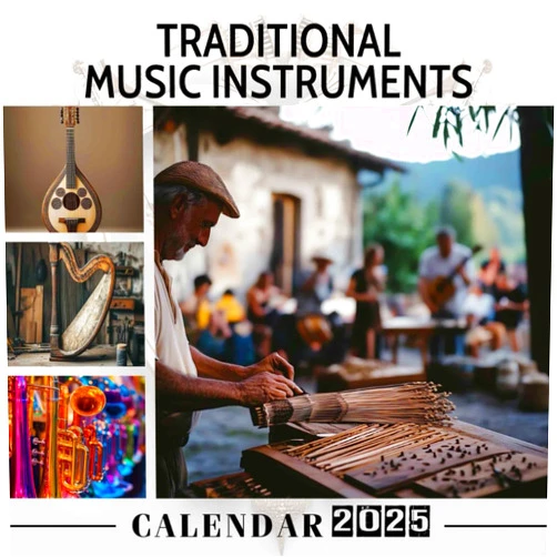 Amanda Ashley Traditional Music Instruments 2025: A Year Enriched with Traditional Melodies and Instrument Art, Perfect for Organizing Your Musical Journey