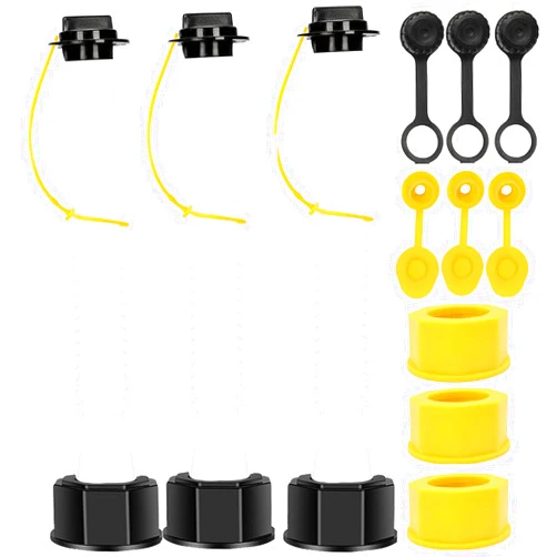 Deelink Gas Can Spout Replacement Kit with Flexible Pour Nozzle Coarse and Fine Thread Screw Collar Caps Compatible with Midwest Gott Scepter Kolpin Most of The Old Style Cans WHITE