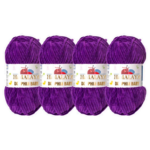 Himalaya Dolphin Baby (4-Pack) 4x100 gr Chenille Velvet Blanket amigurumi Yarn Super Bulky 524 yds (328)