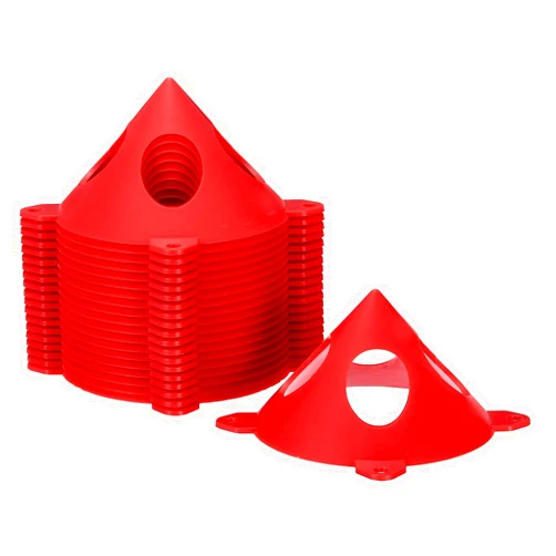 PATIKIL Painting Stands, 20 Pack ABS Plastic Mini Cone Paint Stands Risers Support for Painter Elevated Canvas Door Cabinet, Red