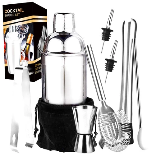 Appolab Cocktail Shaker Set, 18oz Stainless Steel Bartender Kit Martini Margarita Cocktail Set Mix Drink Making Kit, Professional Bar and Home Drink Bar Tools