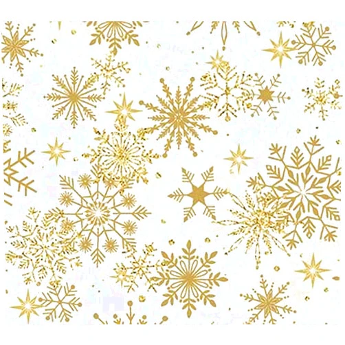 Northcott Gorgeous, Gold Snowflakes, on Ivory Tonal, Metallic Accent, Fabric, Stonehenge Christmas Joy, Holiday, Northcott, 24774M-10, by The Yard, White