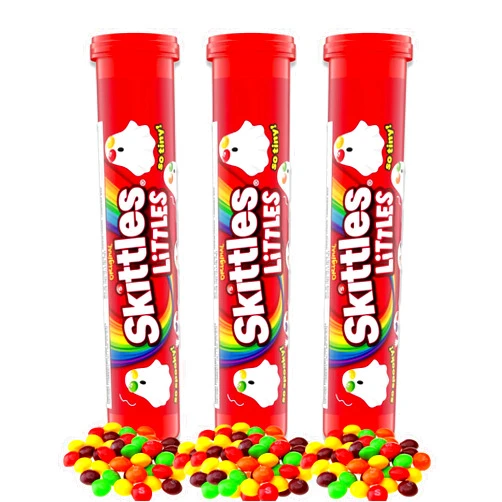 Snackivore Skittle Little Halloween Ghost Tubes 1.9oz, Pack of 3. Skittle Littles Ghosts Halloween Candy 1.9oz Mega Tubes Pack of 3. Mini Skittle, Skittle Variety Pack, Skittle Individual Packs
