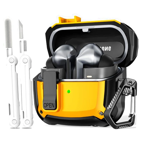 MCTOPZO Compatible with Samsung Galaxy Buds 3 Case & Galaxy Buds 3 Pro Case,with Secure Lock Clip & Cleaning kit Full Body Shockproof Hard Shell Protection Design for Galaxy Buds 3 Pro
