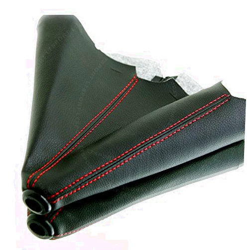 LT Sport Black Manual Transmission Gear Shift Knob Stick Shifter Boot Cover Red Stitch
