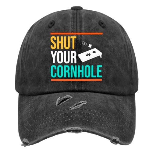 NJAN Shutes Your Cornhole Sun Hat Funny Trucker Hat AllBlack Mens Beach Hat Gifts for Grandma Running Caps