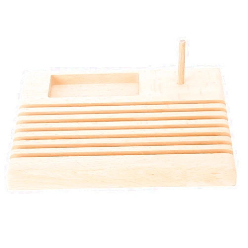 Pssopp Beech Wood Ruler Rack, Quilting Patchwork Ruler Holder with Thread Spool Holder and Space to Store Pins Tacks Bobbins