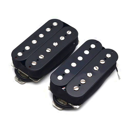 SAPHUE Alnico 5 Humbucker Pickup Double Coil Electric Guitar Pickups Set with Neck and Bridge with Prewired and Screws Parts Accessories Kit Black