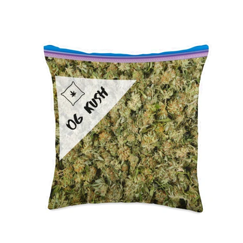 The Kushion OG KUSH decorative weed pillow. Marijuana gift + accessories Throw Pillow