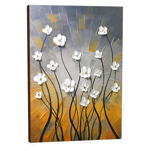 Wieco Art Morning Dancing 100% Hand Painted Oil Paintings Abstract Canvas Wall Art Modern Stretched Flowers Artwork Ready to Hang for Living Room Home Decorations and Wall Decor