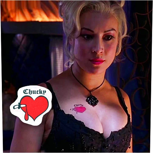 TattooIcon Bride of Chucky Temporary Tattoo, Black, 1.0 Count