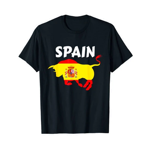 Spain Love Gifts Spain Bull Spanish Flag Pride Born Espana Roots Gift T-Shirt