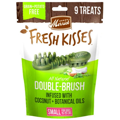 Merrick Fresh Kisses Natural Dental Chews Infused With Coconut And Botanical Oils For Small Dogs 15-25 Lbs - 9 ct. Bag