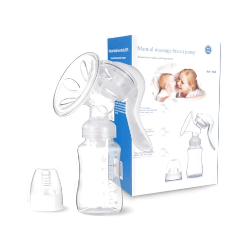 Elfzone Manual Breast Pump, Adjustable Suction Silicone Hand Pump Breastfeeding, Small Portable Manual Breast Milk Catcher Baby Feeding Pumps & Accessories, White, Mother’s Day Gifts